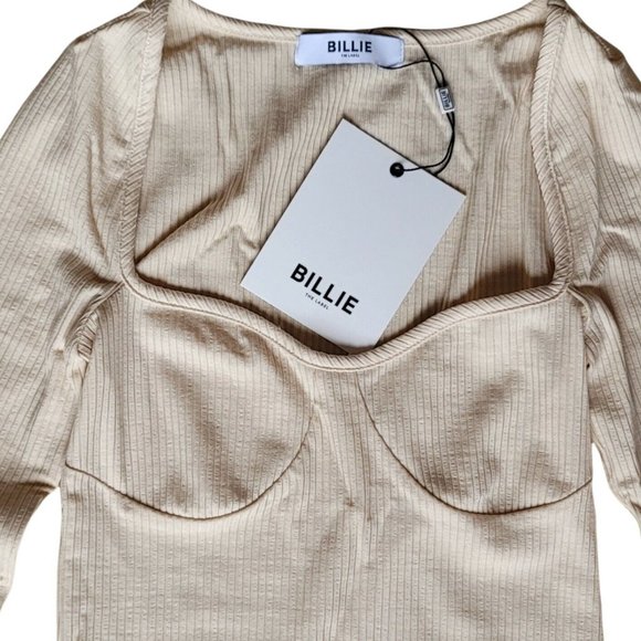 XS Long Sleeve Irina Top Billie the Label, Lightweight Ribbed Tencel, Stretch - Picture 3 of 8